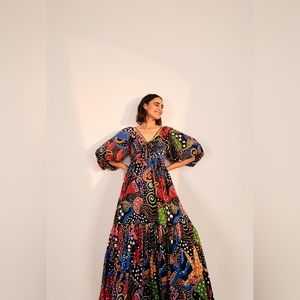 FARM RIO UNDER THE SEA MAXI DRESS SIZE XS
